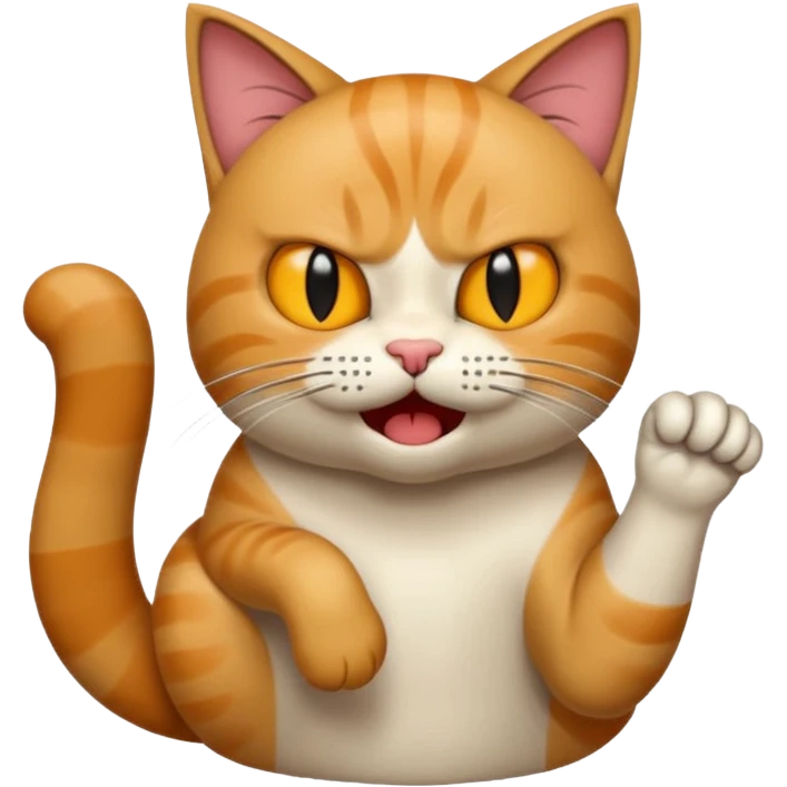 gato scratching and mad realistic emoji