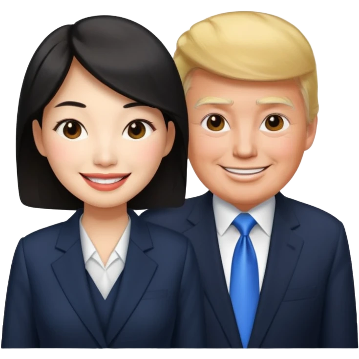 زن چنگ جو با ترامپ emoji