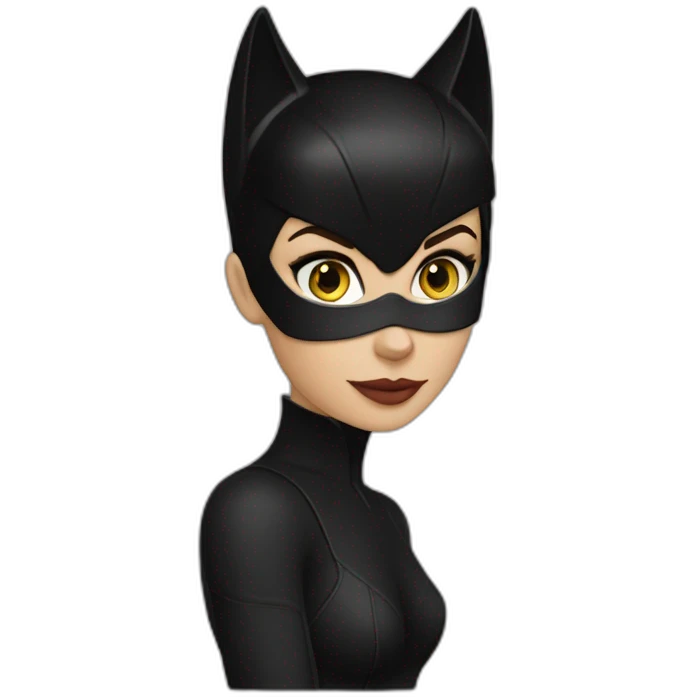 Brunette catwoman emoji