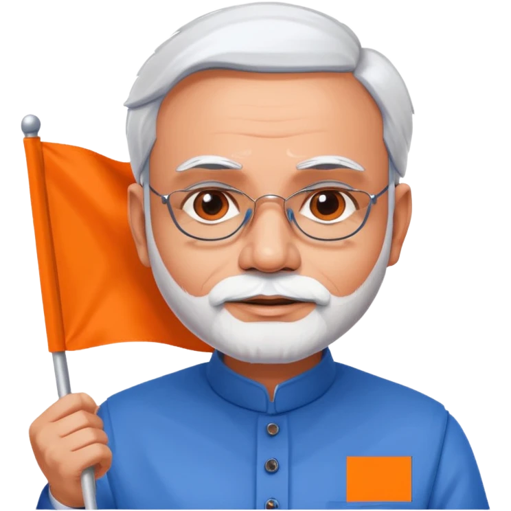 Modi holding bjp flag emoji