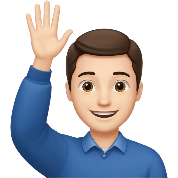 A man waving both his hands towards himself emoji