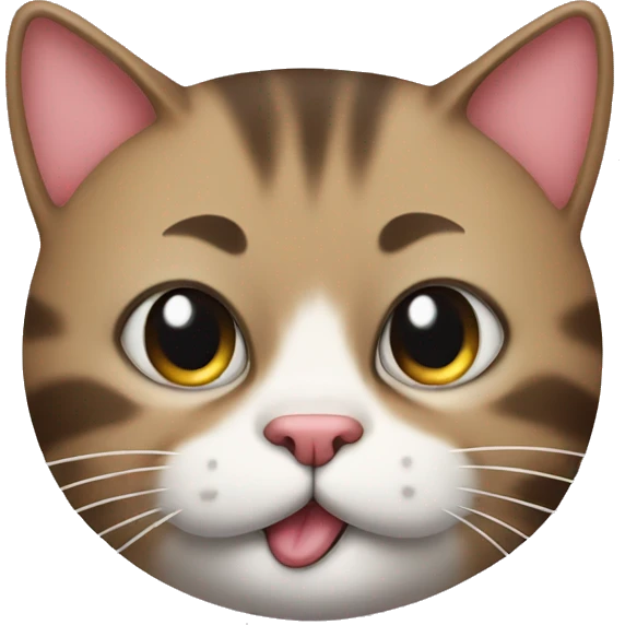 silly cat with moustache emoji