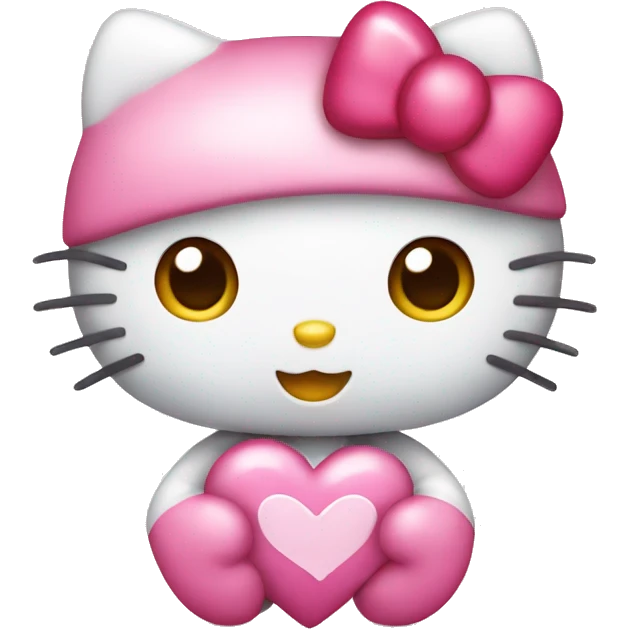 hello kitty with heart emoji