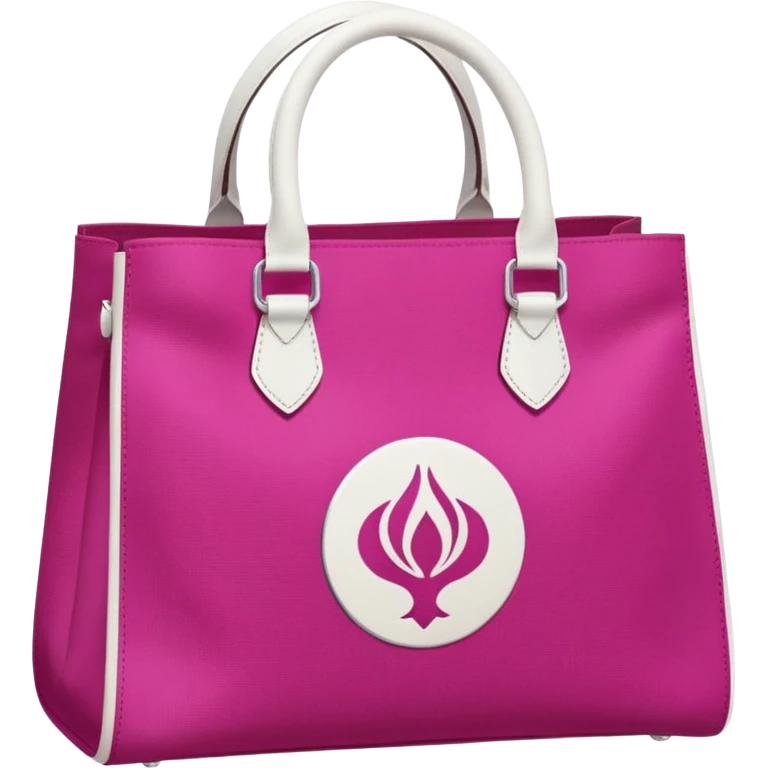 bolsa fucsia con asas blancas y en el centro de la bolsa el logo de druni perfumerias en color blanco emoji