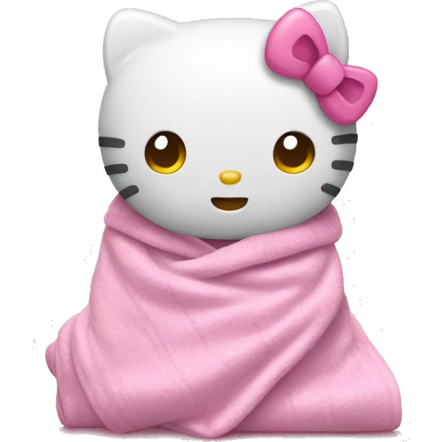 Hello kitty with a pink blanket  emoji