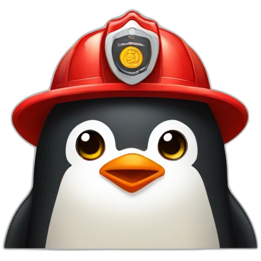 firefighter penguin emoji
