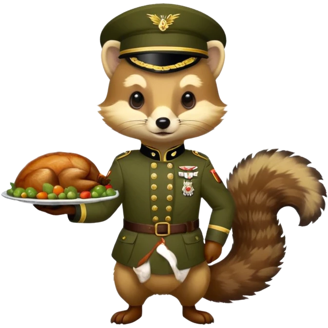  PineMarten in military uniform turkey emoji