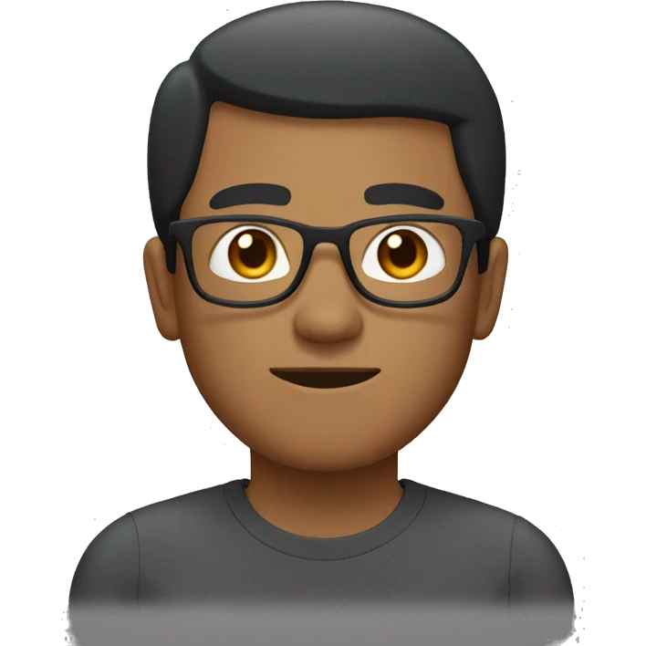 malay man with white specs, no facial hair, short hair   emoji