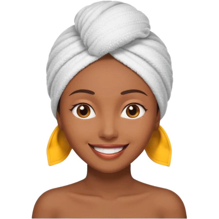 Mujer morena con una toalla en la cabeza  emoji
