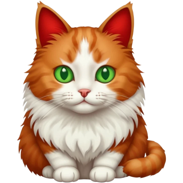 Chat rou et blanc  emoji