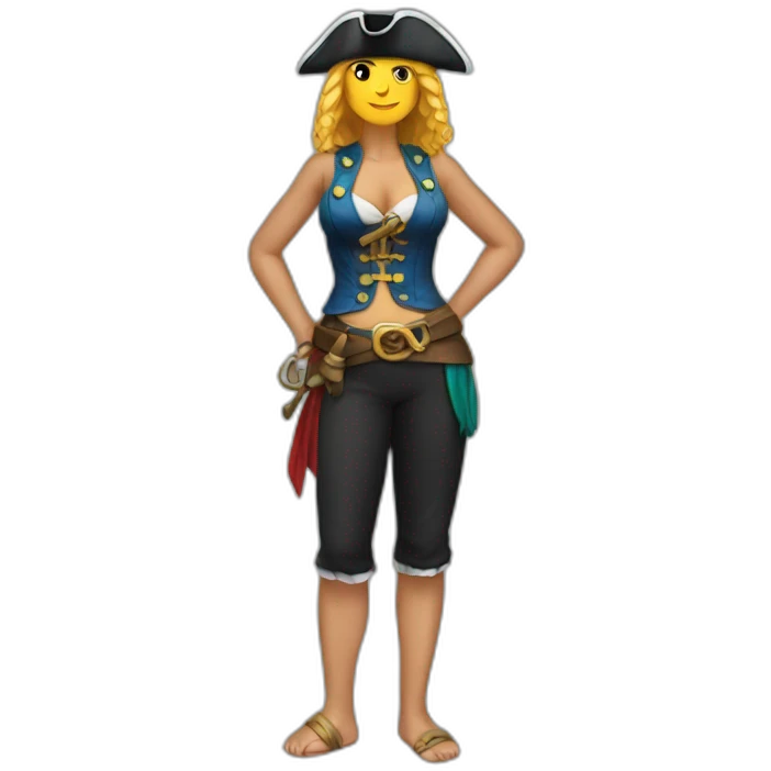 female pirate fullbody swimsuitt emoji