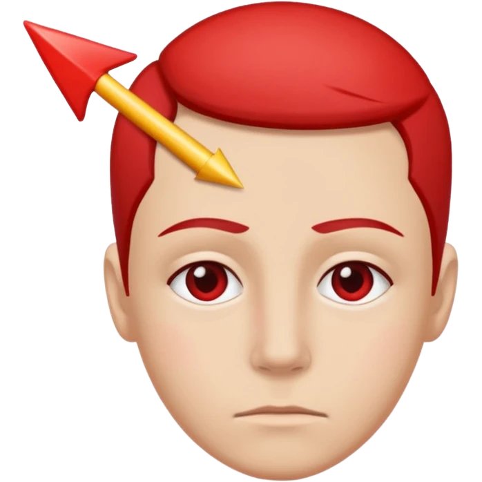 forhead with red arrow indicating it emoji