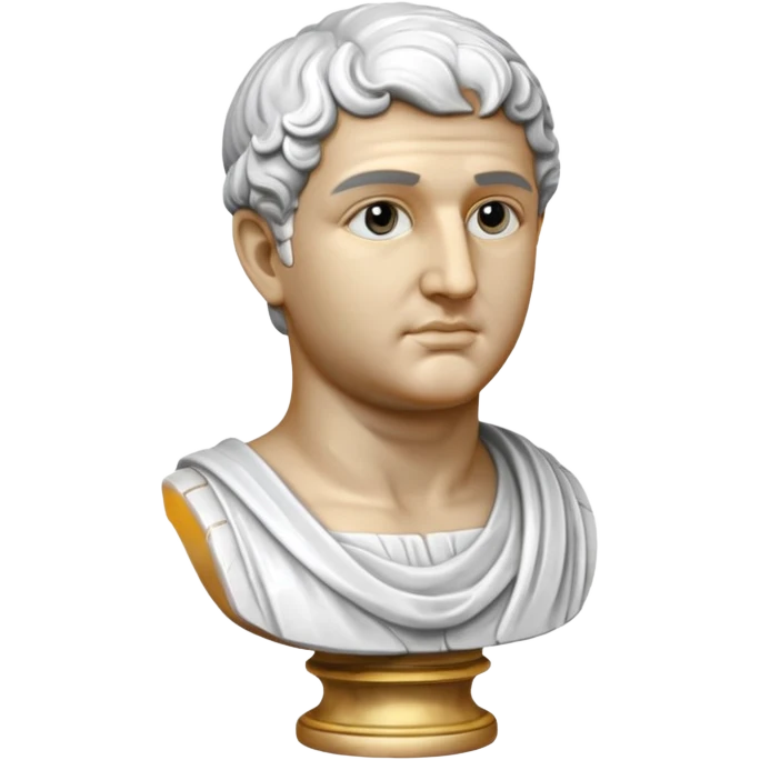 white classical roman bust, white stone emoji