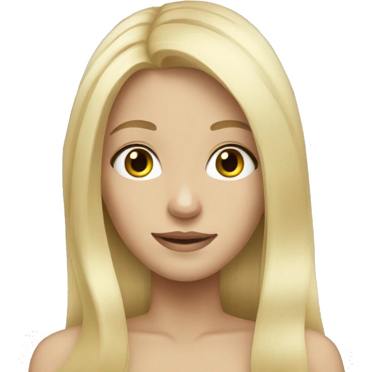 A white blonde girl with long hair  emoji