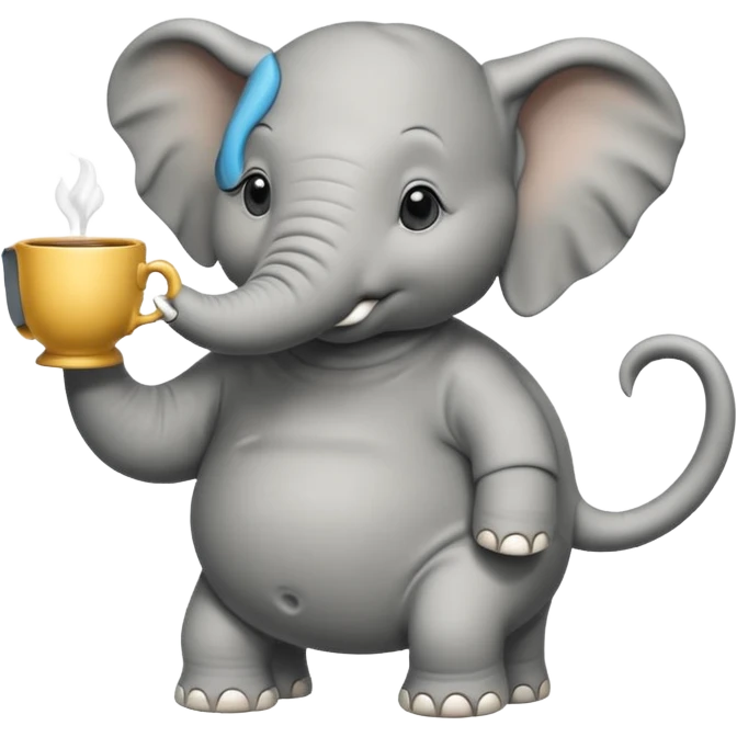 elephant with tea cup emoji