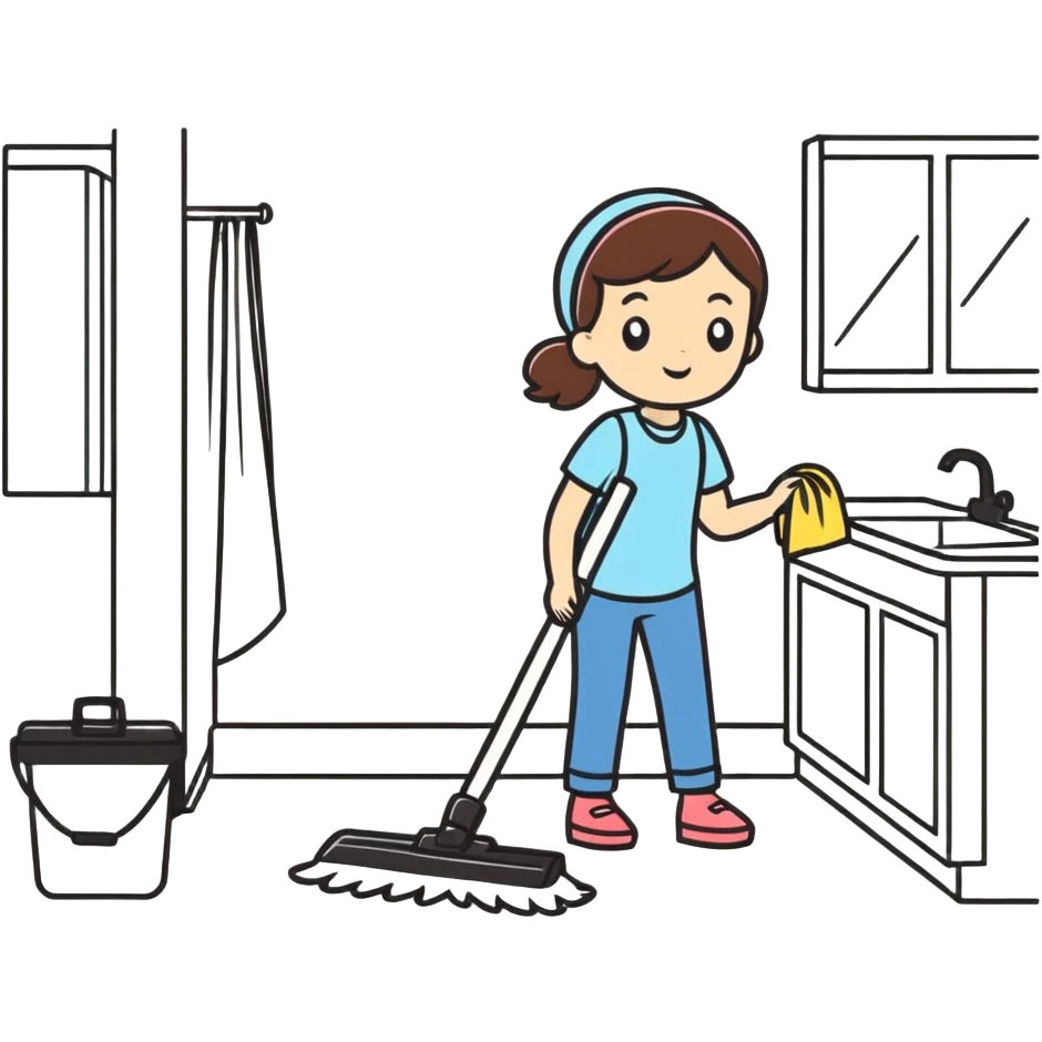 girl clean the house emoji