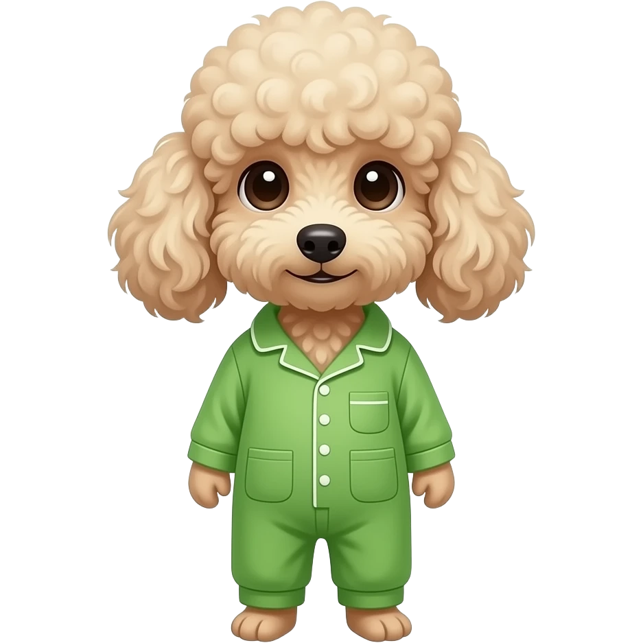 poodle in green Pajamas front facing emoji
