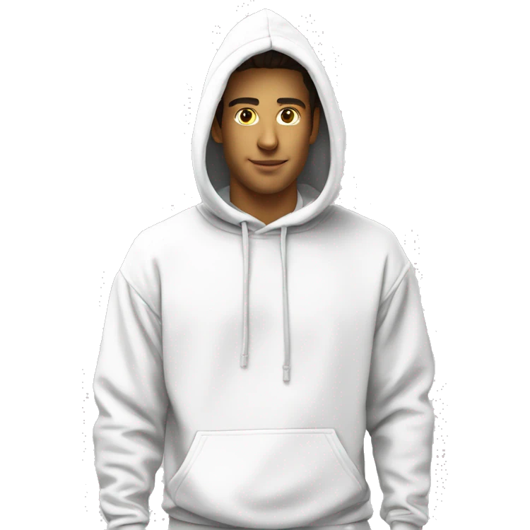 Plain White color pullover hoodie no person emoji