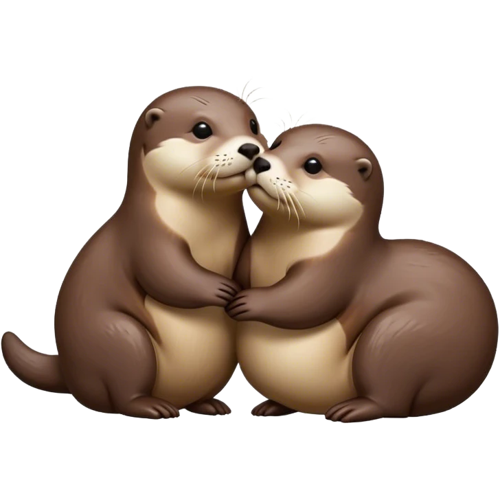 Kissing otters  emoji