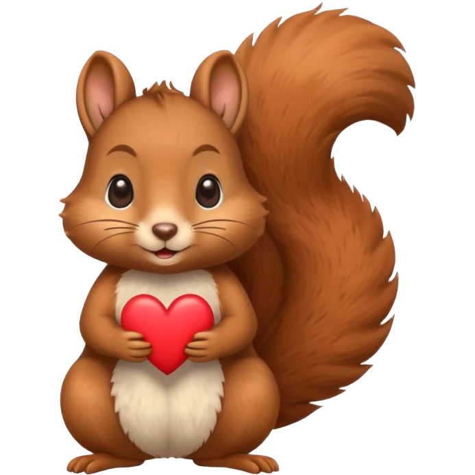 A cute squirrel with heart eyes emoji