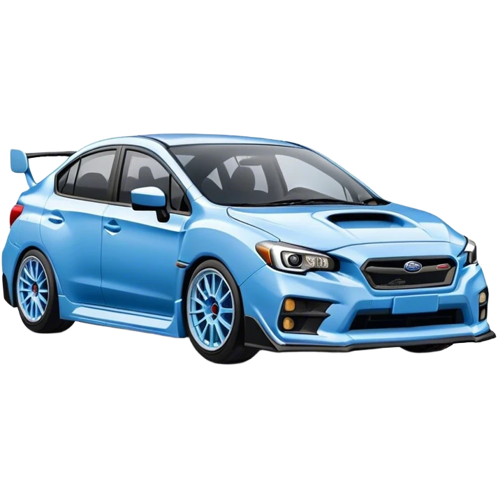 baby blue subaru impreza wrx sti with white rims emoji