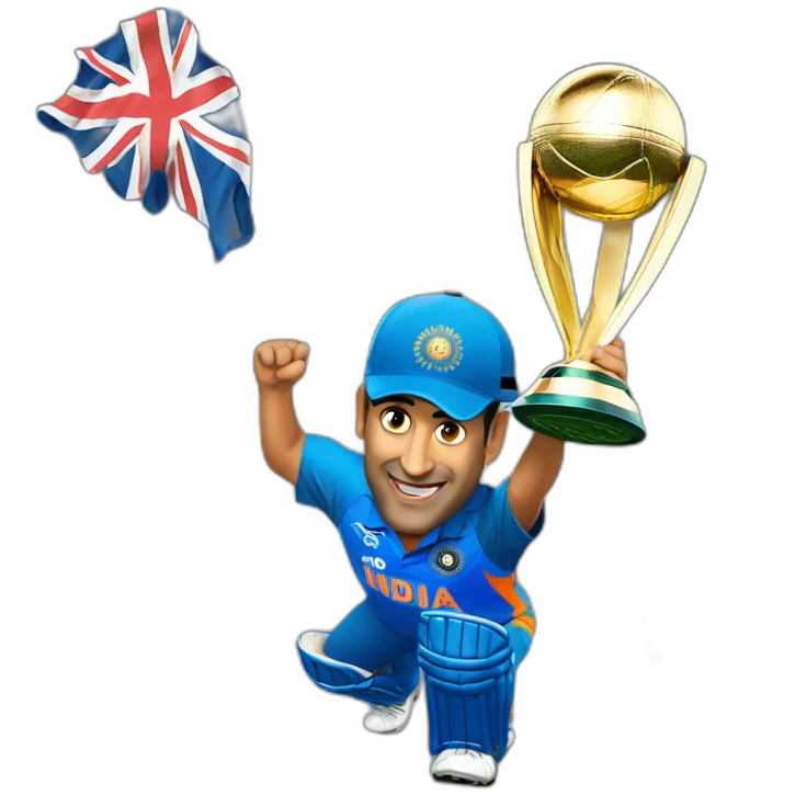 MS dhoni with world cup emoji