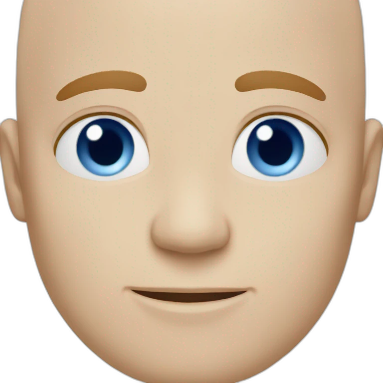 Bald white guy blue eyes emoji