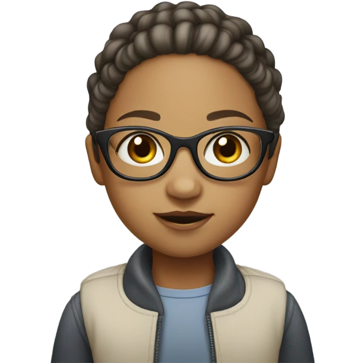 little girl light skinned in glasses emoji