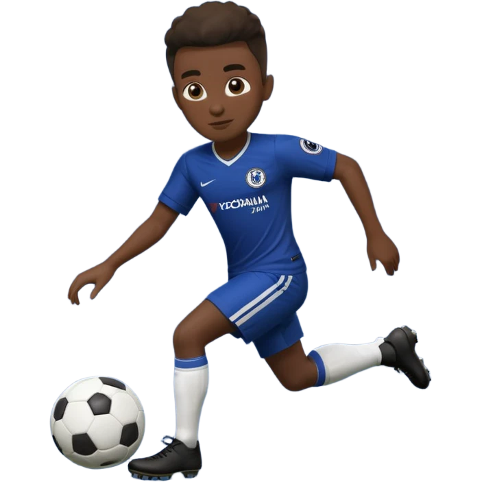 Black chelsea fc player shooting emoji