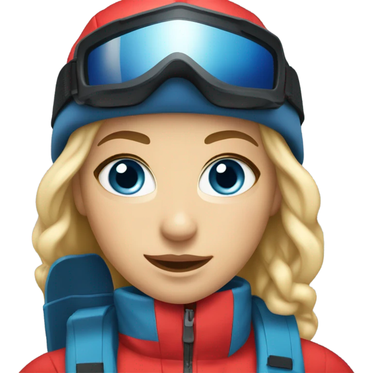 ski patrol female blonde hair blue eyes emoji