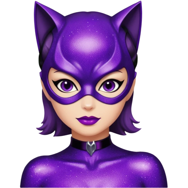 glitter purple Cat woman sexy emoji