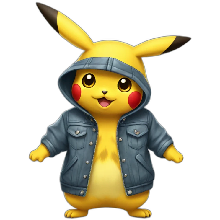 Pikachu with jacket emoji