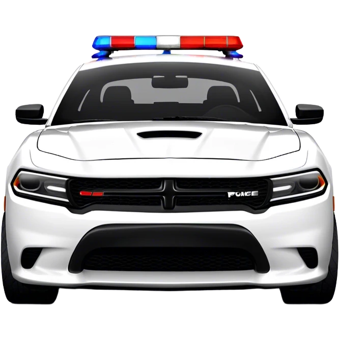 Police Car - Dodge Charger Pursuit (Model Year: 2022) (Iconic colour: Black and white) emoji