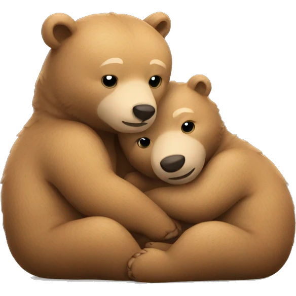 Two bear cubs snuggling emoji
