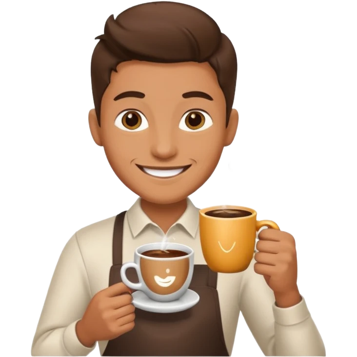 barista with big cup of coffee emoji