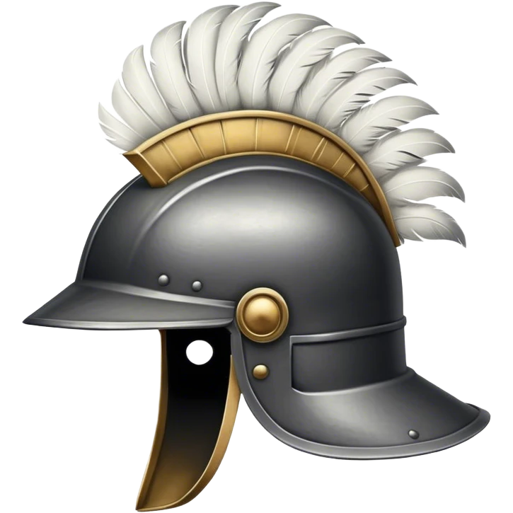 Roman helmet with black/white plume facing the right side emoji