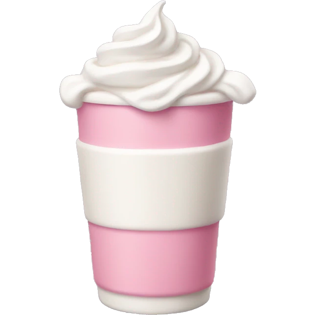 Pink latte with whipped cream emoji