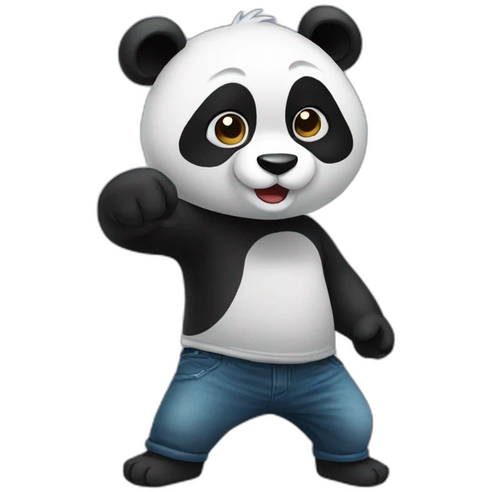 Panda holding hype emoji
