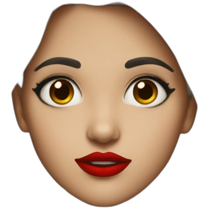 genz girl with red lipstick emoji