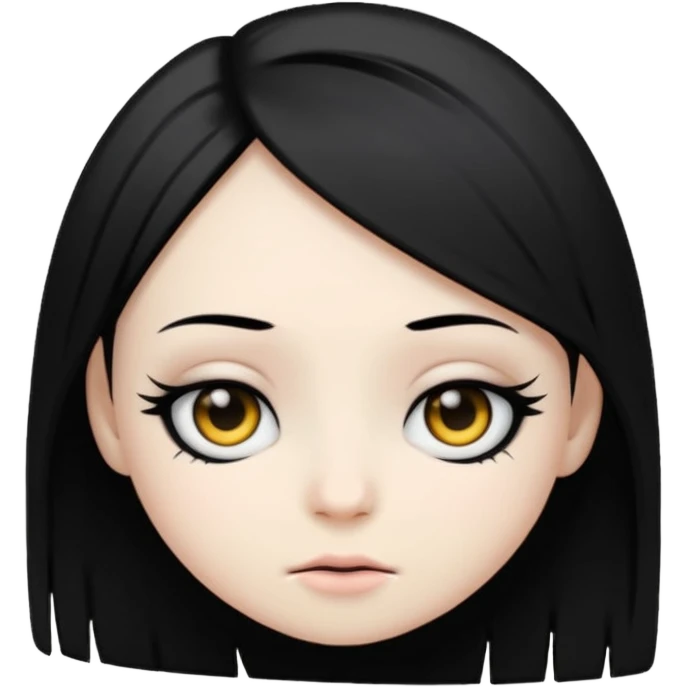 Emo emoji with black hair  emoji