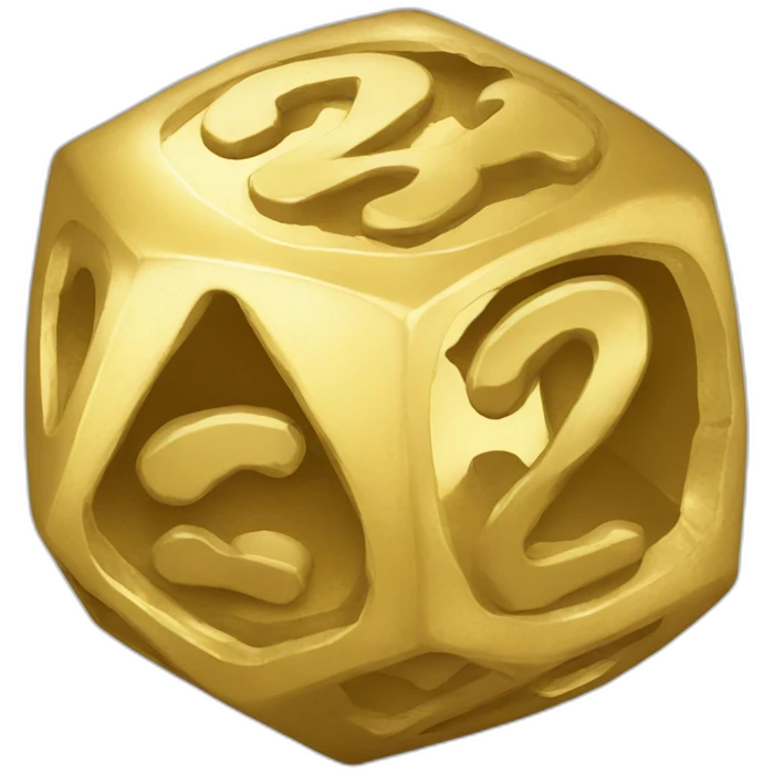 20 sided gold die emoji