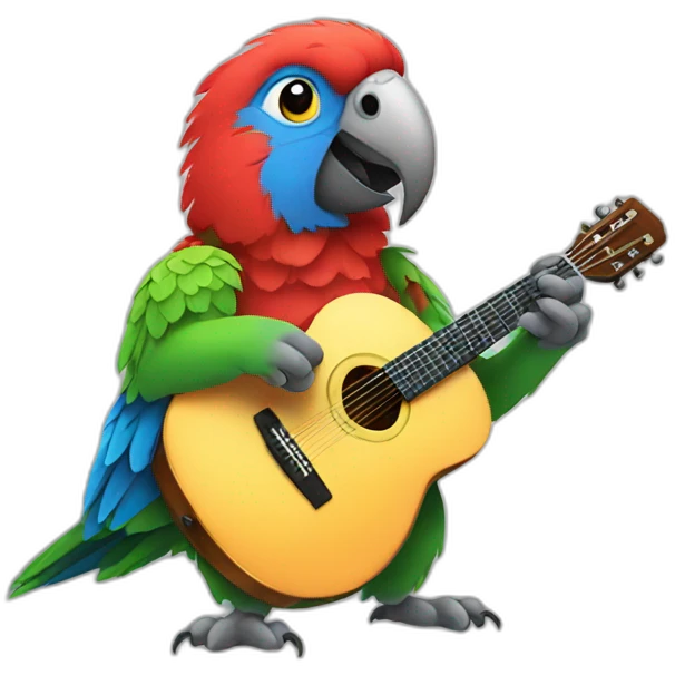 Parrot playing guitar emoji