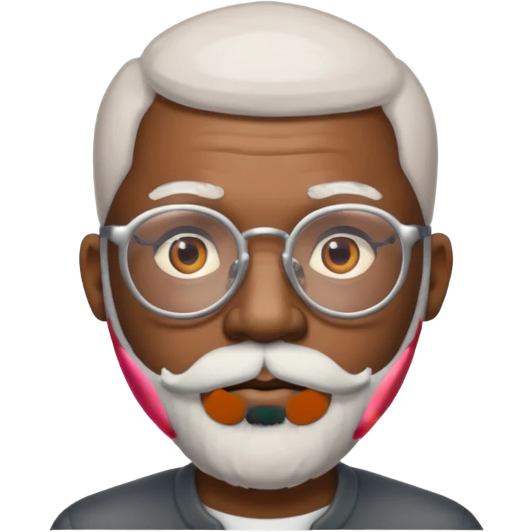 bald silver beard black man glasses emoji