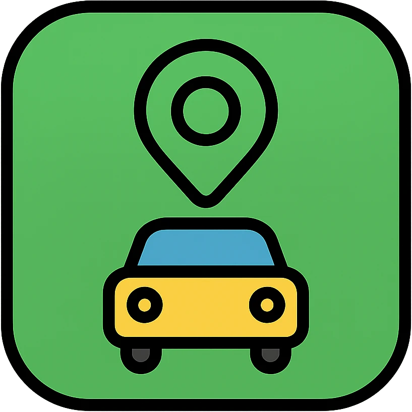 green ride-hailing app icon inspired by Uber, icon style emoji
