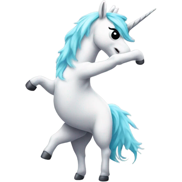 Unicorn dabbing emoji