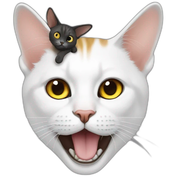 Macron with a cat on his head emoji