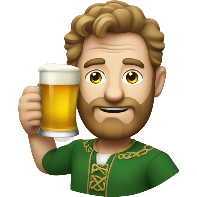 Irish man drinking a beer emoji