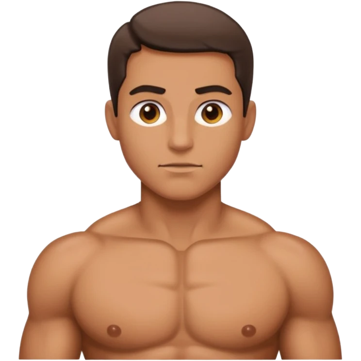 Create a buffed and defined chest view. Make chest closer in emoji emoji