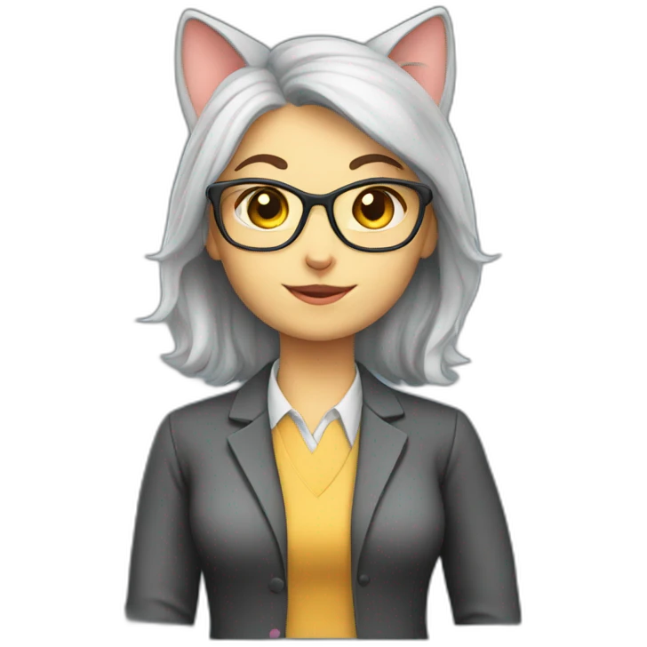 Teacher female cat emoji