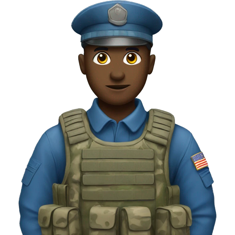 A solider in blue camouflage  emoji